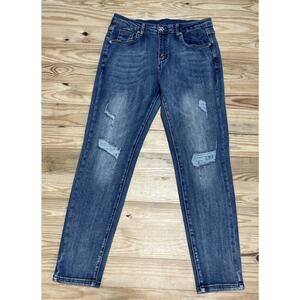 Fashion Skinny Denim Jeans Women's Sz 30 Blue High Rise Distressed